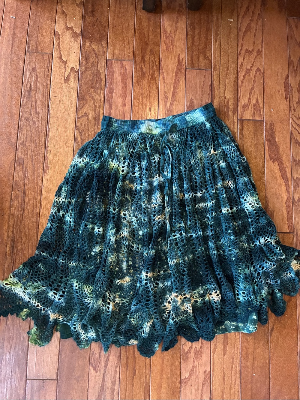 EARTHBOUND Teal & Green Crochet Circle Skirt